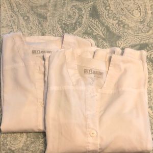 White scrub jackets (set of two)